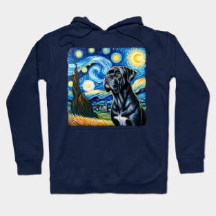 Starry Cane Corso Dog Portrait - Pet Portrait Hoodie